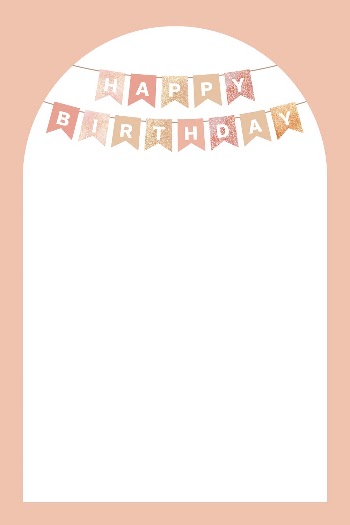 Peach birthday invitation frame background, | Free PSD - rawpixel