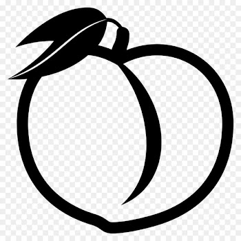 Peach Black and white Clip art - peach 