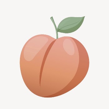Peach collage element, cute cartoon | Free Vector Illustration - rawpixel