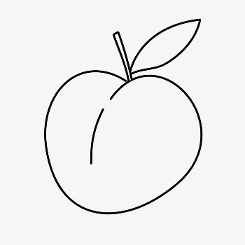 Peach doodle clipart, cute black | Free PSD Illustration - rawpixel