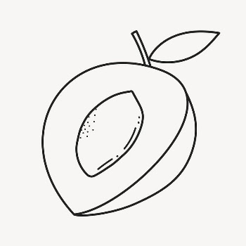Peach doodle collage element, cute | Free Vector Illustration - rawpixel