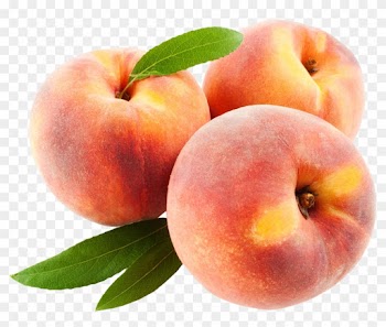 Peach Fruits With Leafs Png Image - Png Images Of Fruits
