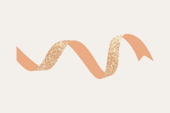 Peach glitter ribbon collage element, | Free PSD - rawpixel