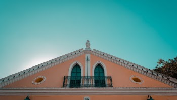 Peach Painted Concrete Building