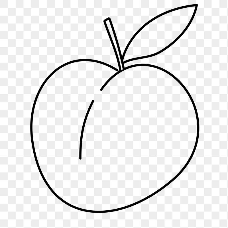 Peach png doodle sticker, black | Free PNG Illustration - rawpixel