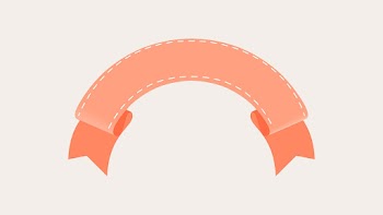 Peach ribbon banner psd, decorative label… | Free stock illustration | High Resolution graphic