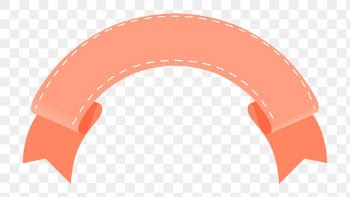 Peach ribbon PNG, transparent label banner… | Free stock illustration | High Resolution graphic