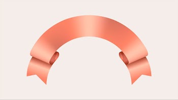 Peach ribbon psd, decorative banner image | Free stock illustration | High Resolution graphic