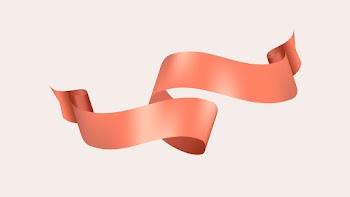 Peach ribbon psd, decorative banner image | Free stock illustration | High Resolution graphic