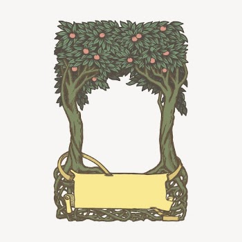 Peach tree frame clipart, botanical | Free Vector Illustration - rawpixel