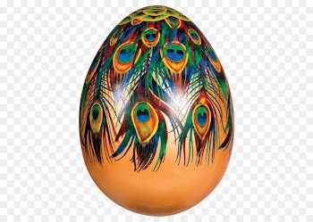 Peacock Chicken Easter egg - egg hunter 