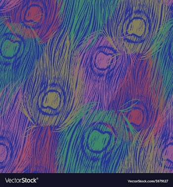 Peacock feathers seamless pattern vector image
