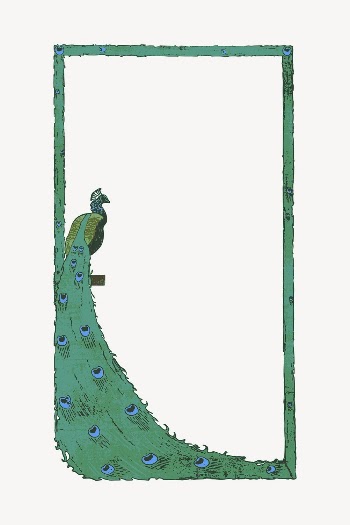 Peacock frame clipart, animal illustration | Free PSD - rawpixel