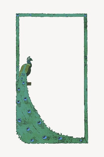 Peacock frame sticker, animal illustration | Free Vector - rawpixel