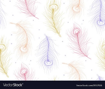  					Peacock peafowl birds feathers seamless pattern vector image														