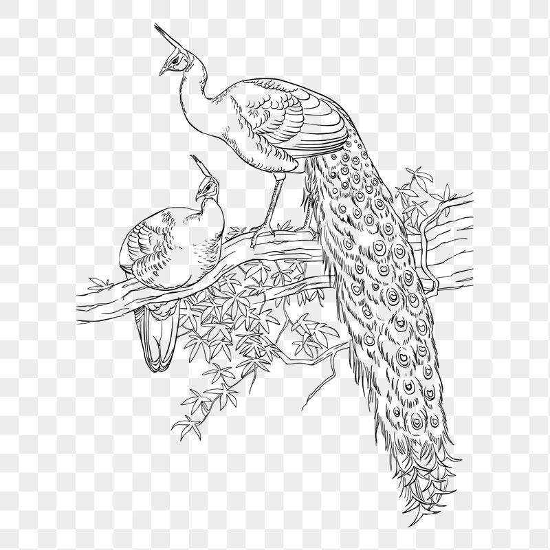 Peacock png sticker illustration, transparent | Free PNG - rawpixel