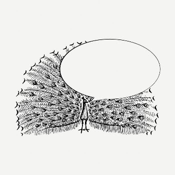 Peacock speech bubble collage element, | Free PSD Illustration - rawpixel
