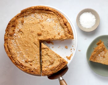 Peanut butter pie with a Ritz cracker crust.