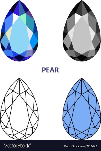 Pear gem cut vector image