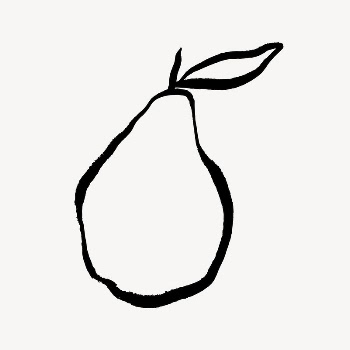 Pear line art, fruit doodle | Free Photo - rawpixel