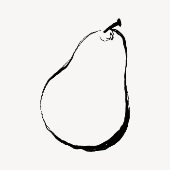 Pear line art, fruit doodle | Free Photo - rawpixel