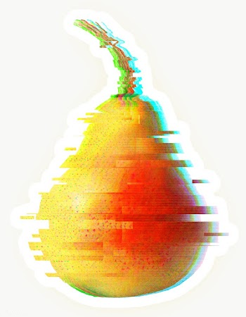 Pear with a glitch effect sticker overlay with a white border | Free  transparent png - 2355180