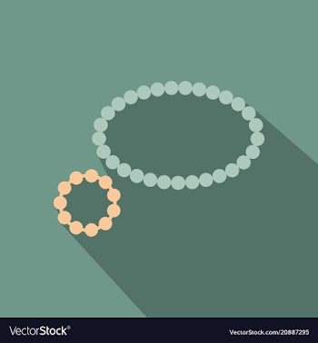 Pearl necklace icon in cartoon style isolated on vector image