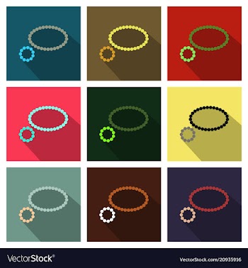 Pearl necklace icon in cartoon style isolated on vector image
