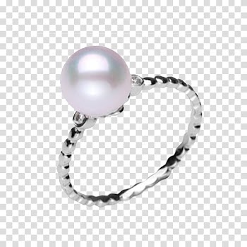 Pearl Ring Emerald Diamond, Colorful charms seawater pearl ring transparent background PNG clipart