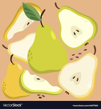 pears whole and slices