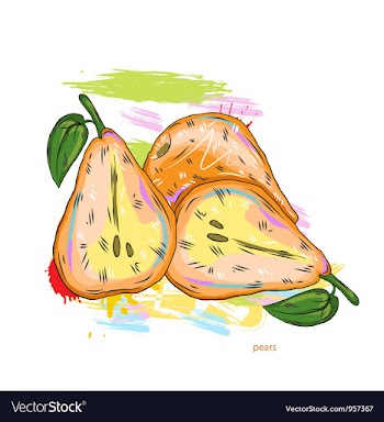 Pears with colorful splashes vector image