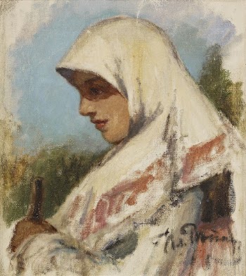 Peasant girl in a headscarf, | Free Photo - rawpixel