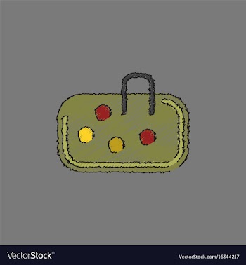 Pebble bag in hatching style vector image