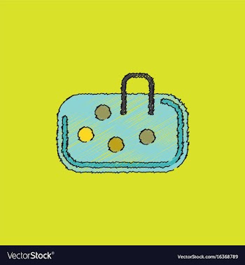 Pebble bag in hatching style vector image