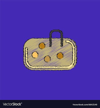 Pebble bag in hatching style vector image