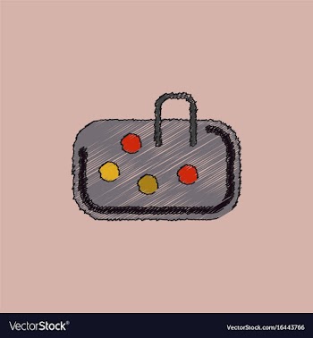Pebble bag in hatching style vector image
