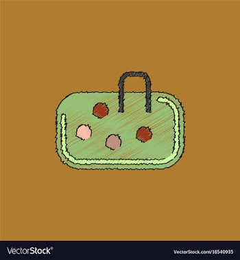 Pebble bag in hatching style vector image
