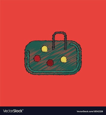 Pebble bag in hatching style vector image