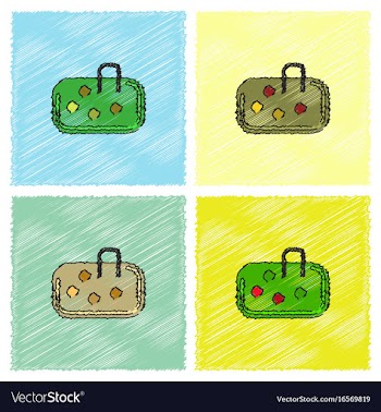 Pebble bag in hatching style vector image