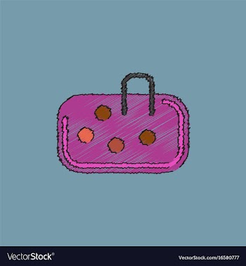 Pebble bag in hatching style vector image