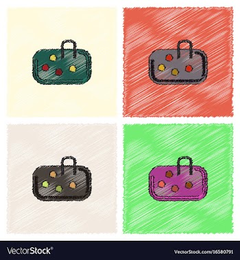 Pebble bag in hatching style vector image