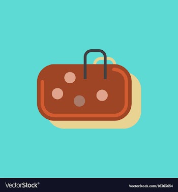 Pebble bag in sticker style vector image