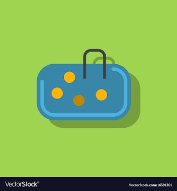 Pebble bag in sticker style vector image