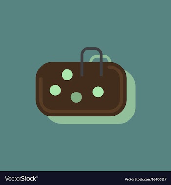 Pebble bag in sticker style vector image