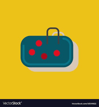 Pebble bag in sticker style vector image