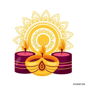 pebetero with candles diwali fest ethnicity icon