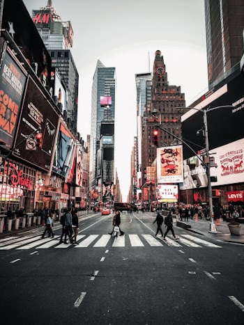 Pedestrian crossing the street