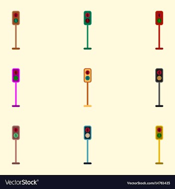 Pedestrian traffic light set vector image
