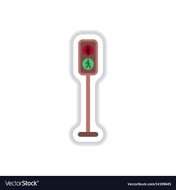 Pedestrian traffic lights sticker vector image