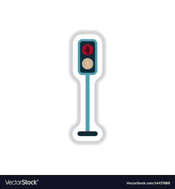 Pedestrian traffic lights sticker vector image